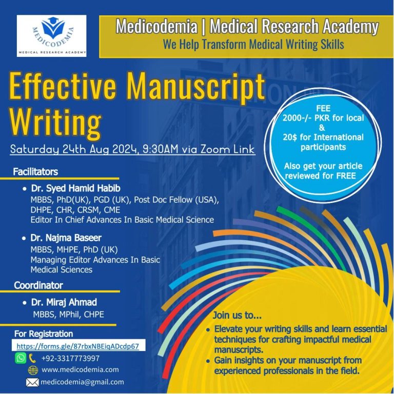 Medicodemia Workshop Effective paper writing